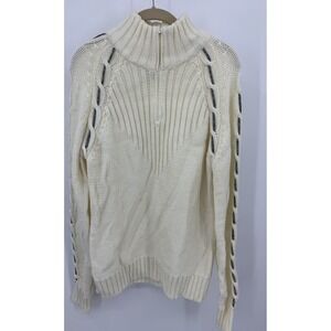 Alexxus Vintage 80s Mock Neck 1/4 Zip Sweater Size Medium Oversized Y2K